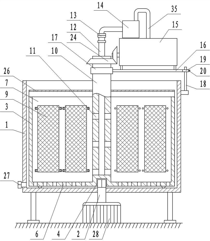 A high-efficiency soaking and rinsing device for auto parts