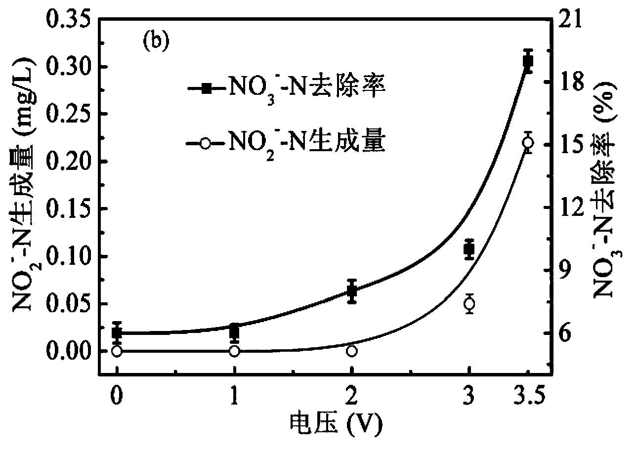 Device and method for detecting electron transfer in process of electrically promoted microorganism denitrification