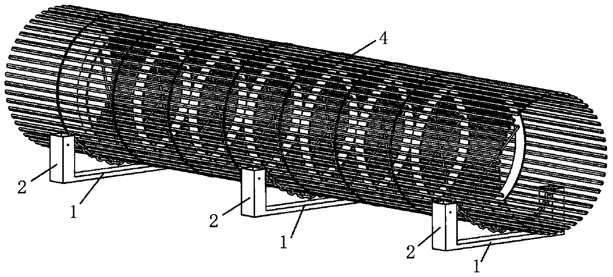 Reinforcement cage storage device and application thereof