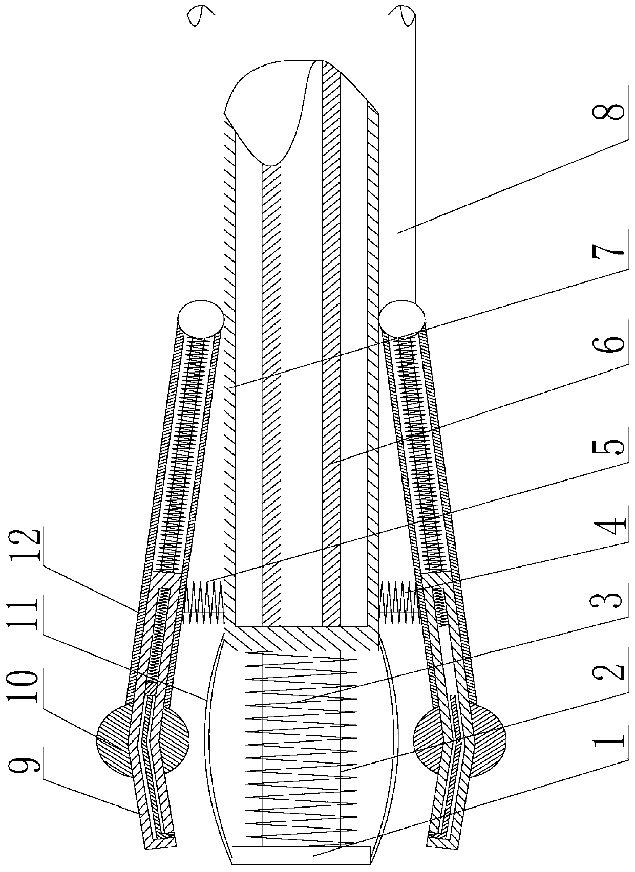 Cleaning device applied to thrombus prone to falling off in blood vessel