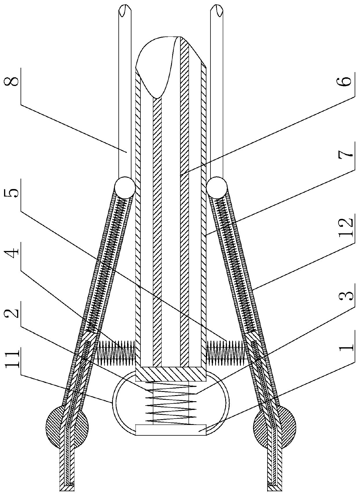 Cleaning device applied to thrombus prone to falling off in blood vessel