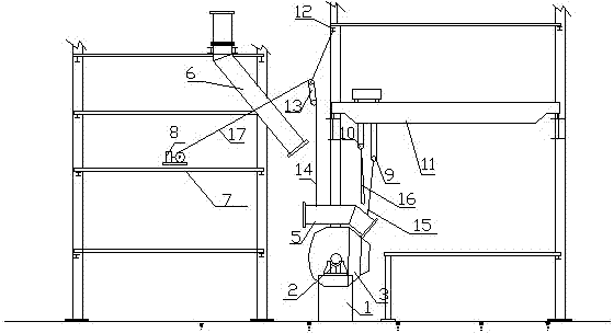 Hoisting method for overhauling and dismantling vaporization flue fixed at first section of converter