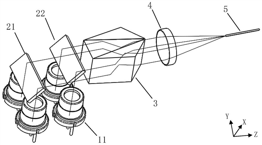 A Laser Array Coupling System with Beam Correction