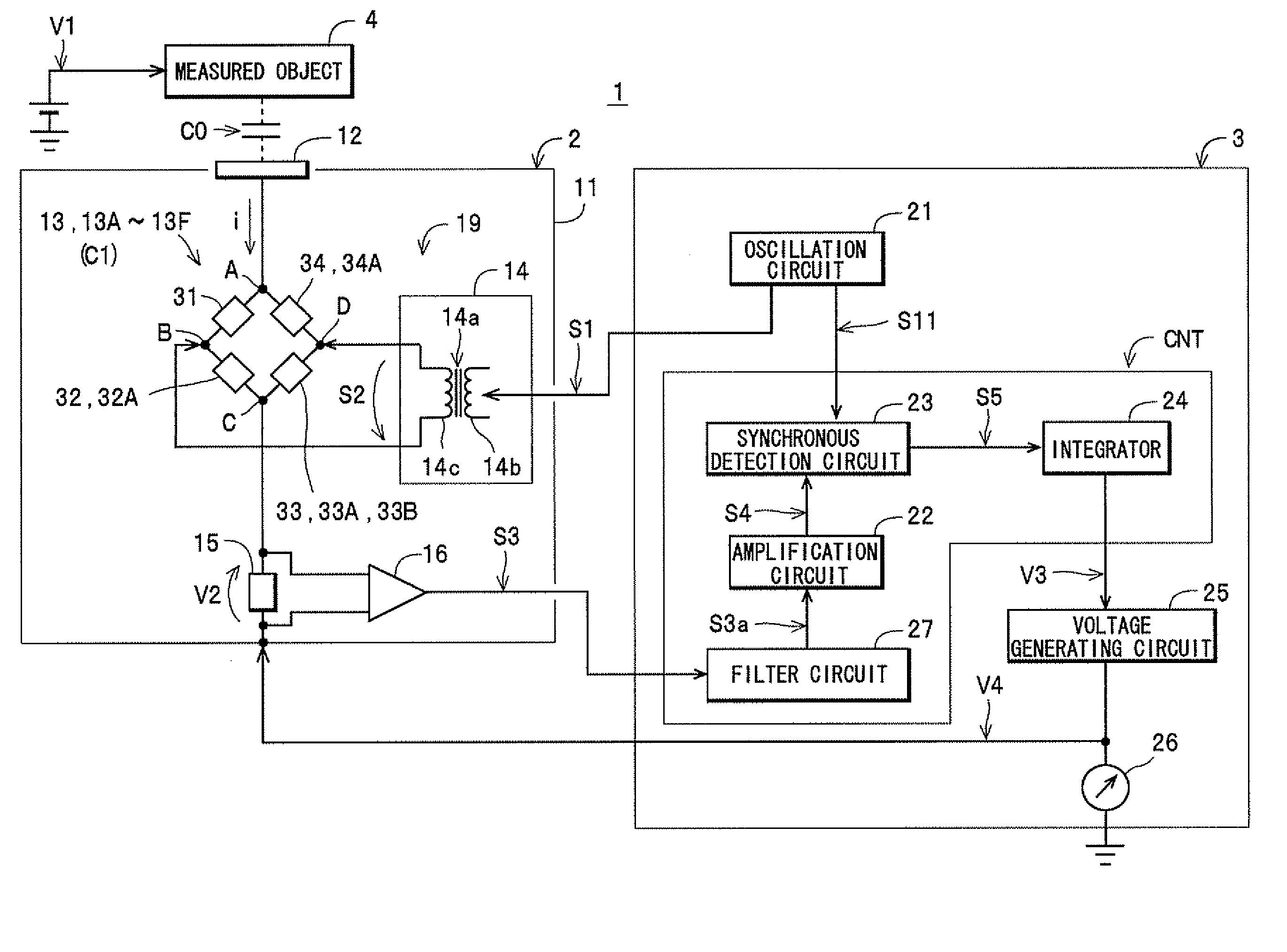 Variable capacitance circuit, voltage measuring apparatus, and power measuring apparatus