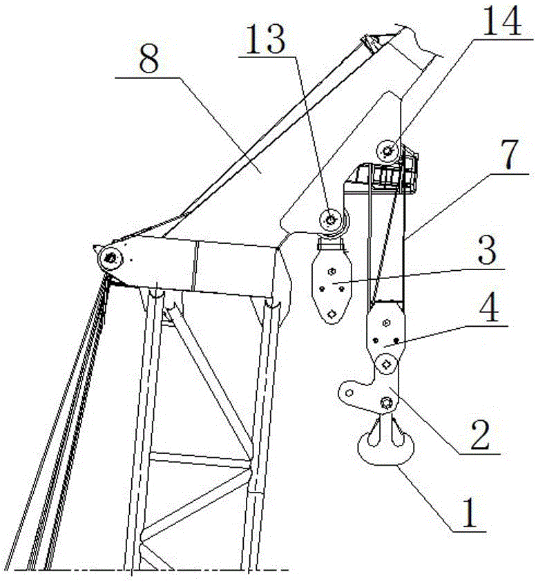 Lifting hook pulley with function of rapidly regulating rope reeling rate