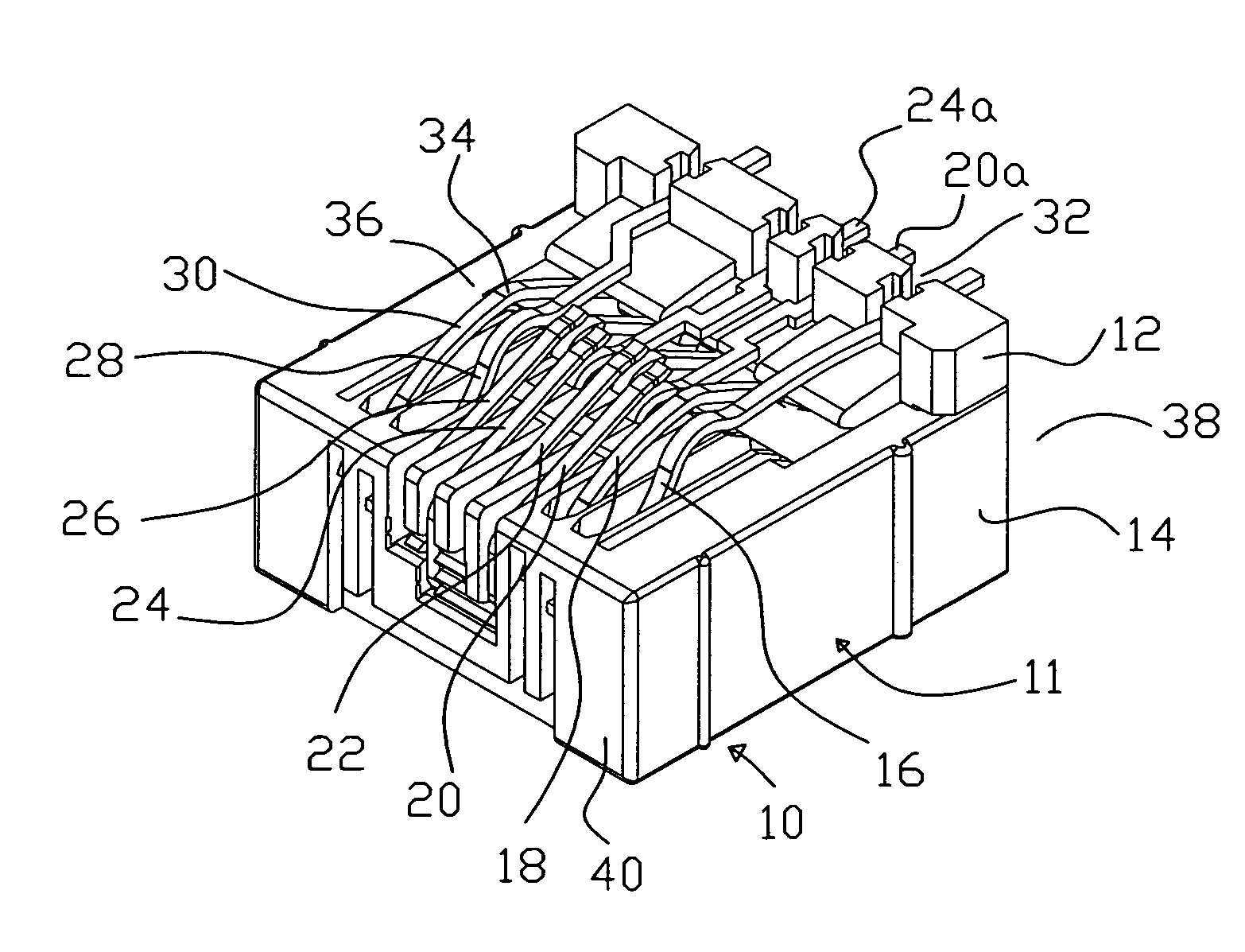 Modular insert and jack including bi-sectional lead frames