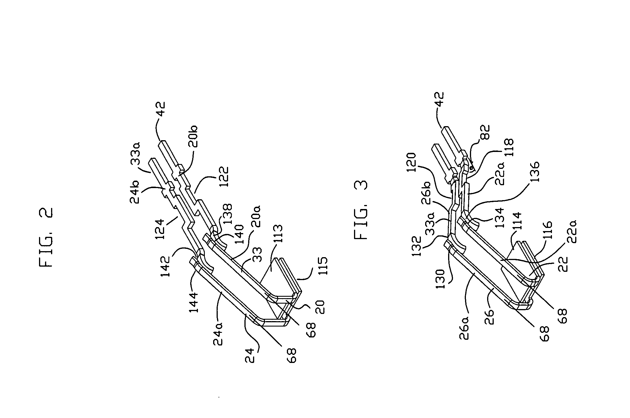 Modular insert and jack including bi-sectional lead frames