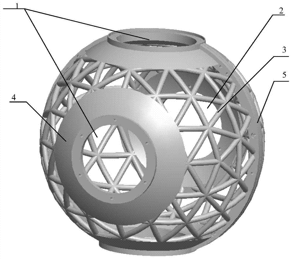 A spherical inertial stable platform with a triangular hollow structure