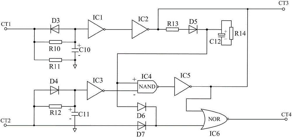 Logic-protection-emitter-coupling-type three-filter-type multi-output LED protection system