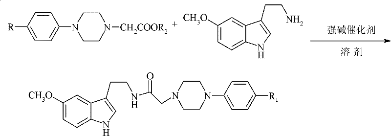 Method for preparing N-(5-methoxy-1H-indole-3-ethyl)-4-subtituted phenylpiperazine-1-acetamide