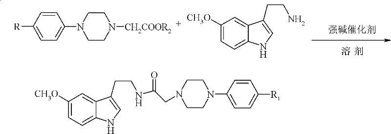 Method for preparing N-(5-methoxy-1H-indole-3-ethyl)-4-subtituted phenylpiperazine-1-acetamide