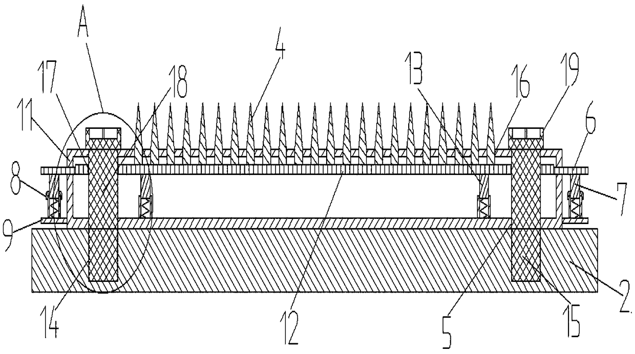 Needle plate structure for silk fabric printing and dyeing machine