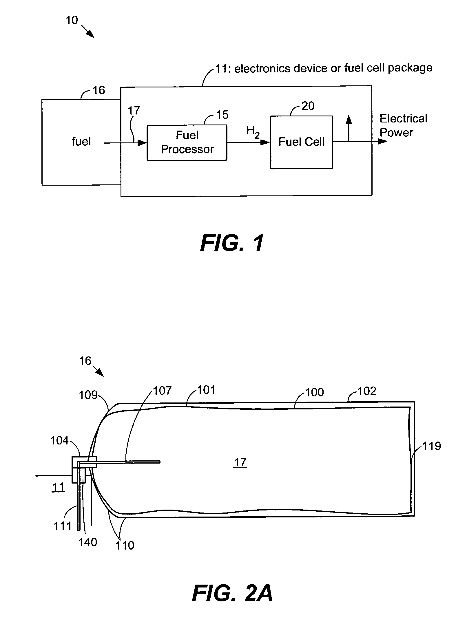 Disposable component on a fuel cartridge and for use with a portable fuel cell system
