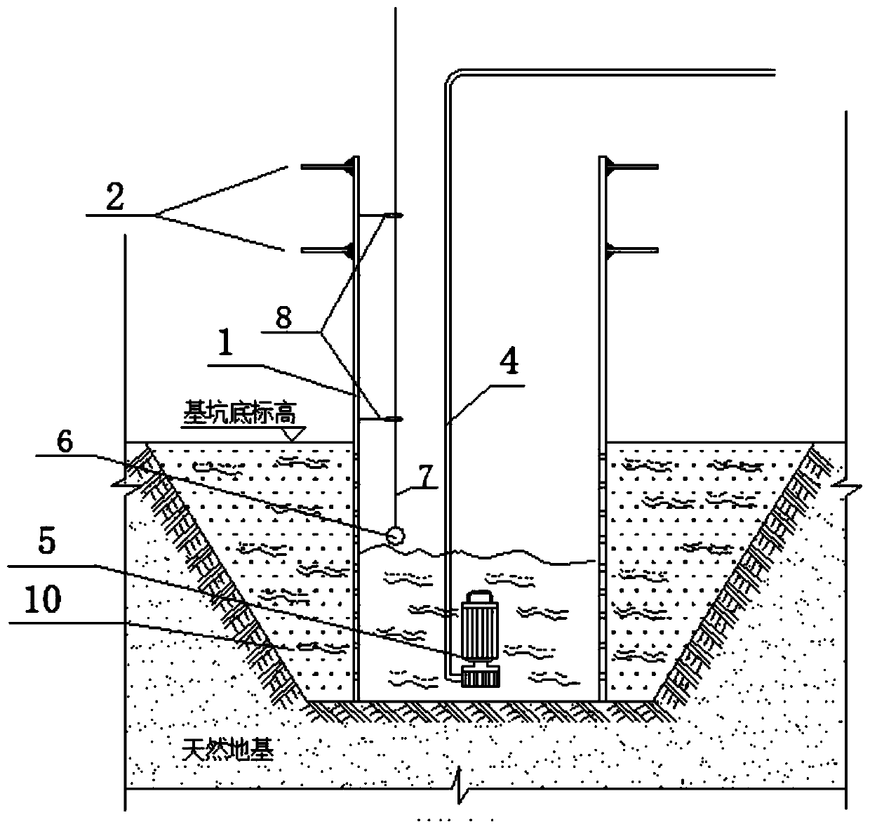 Soakaway pit dewatering device and soakaway pit construction method