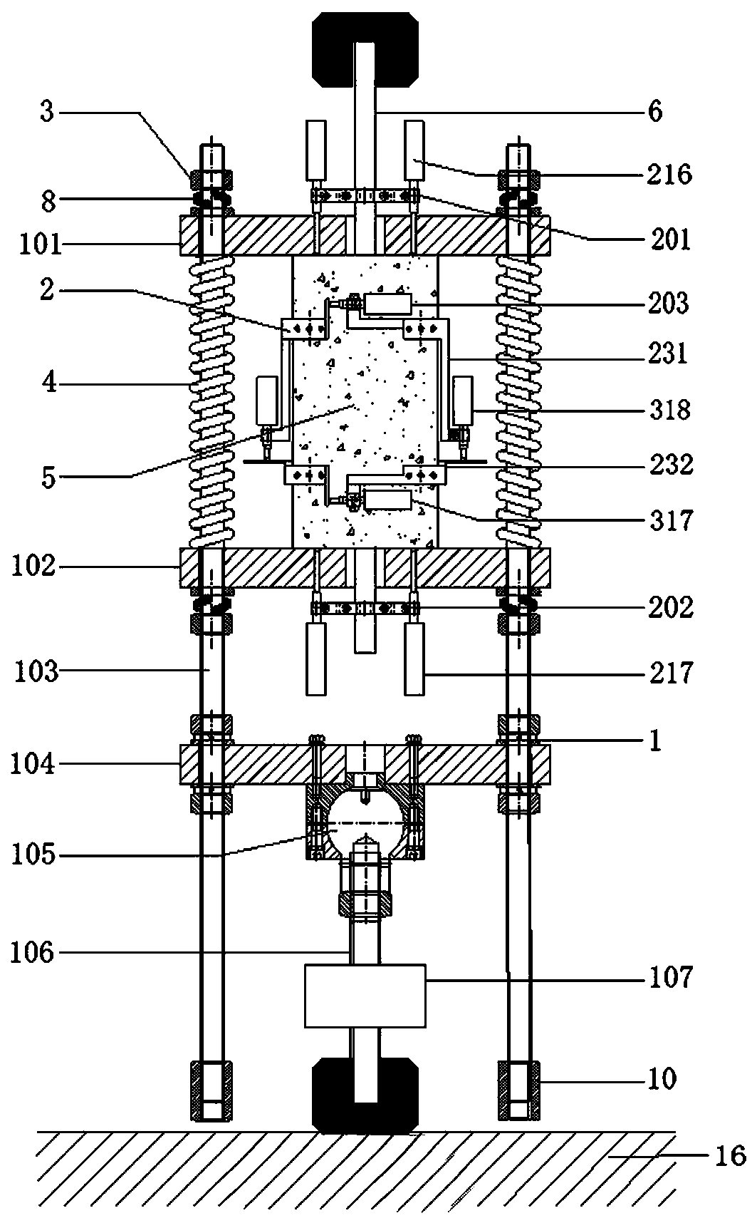 Device and method for testing bond performance between reinforced bar and concrete under repeated load
