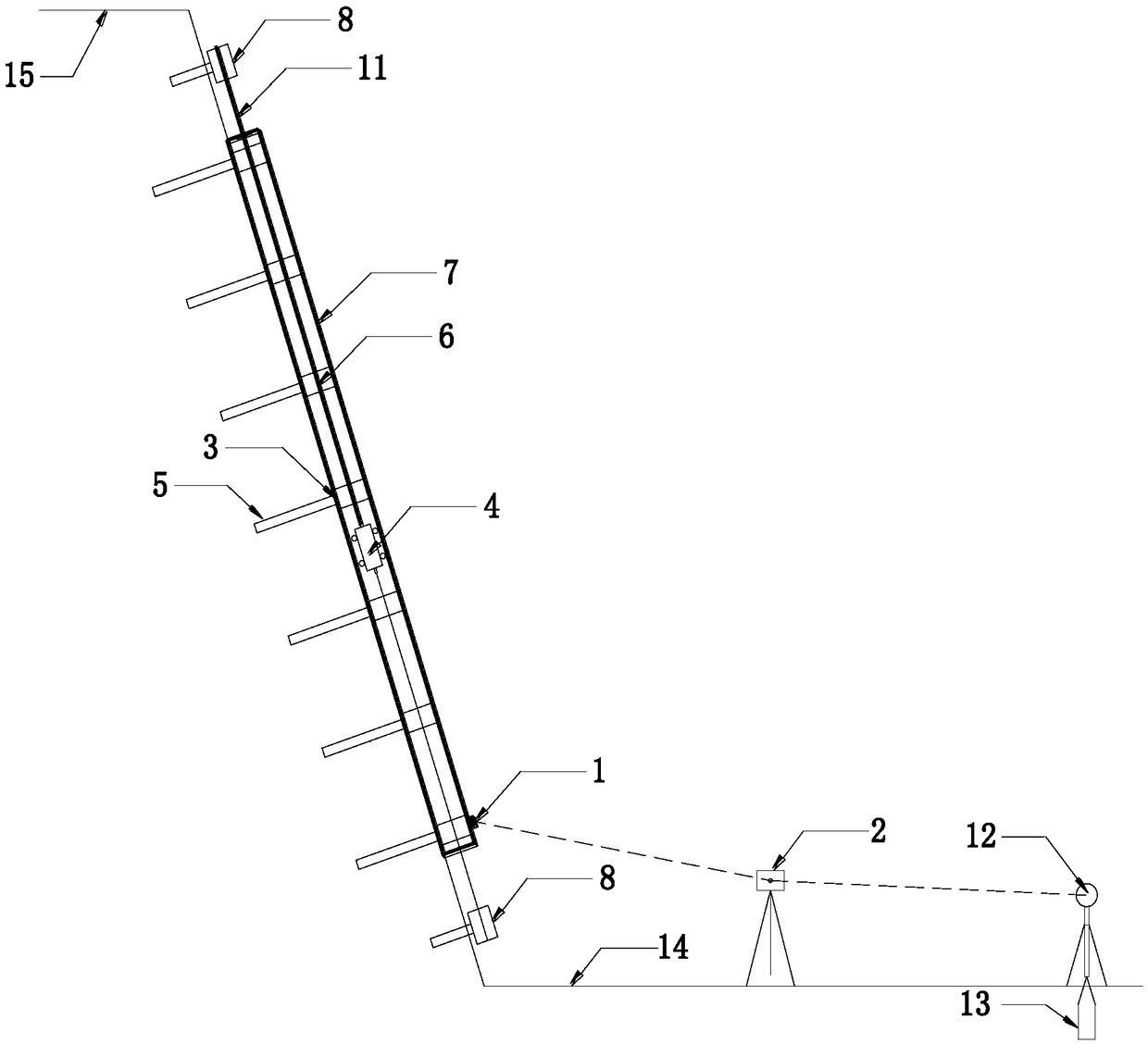 Steep slope surface horizontal displacement test method