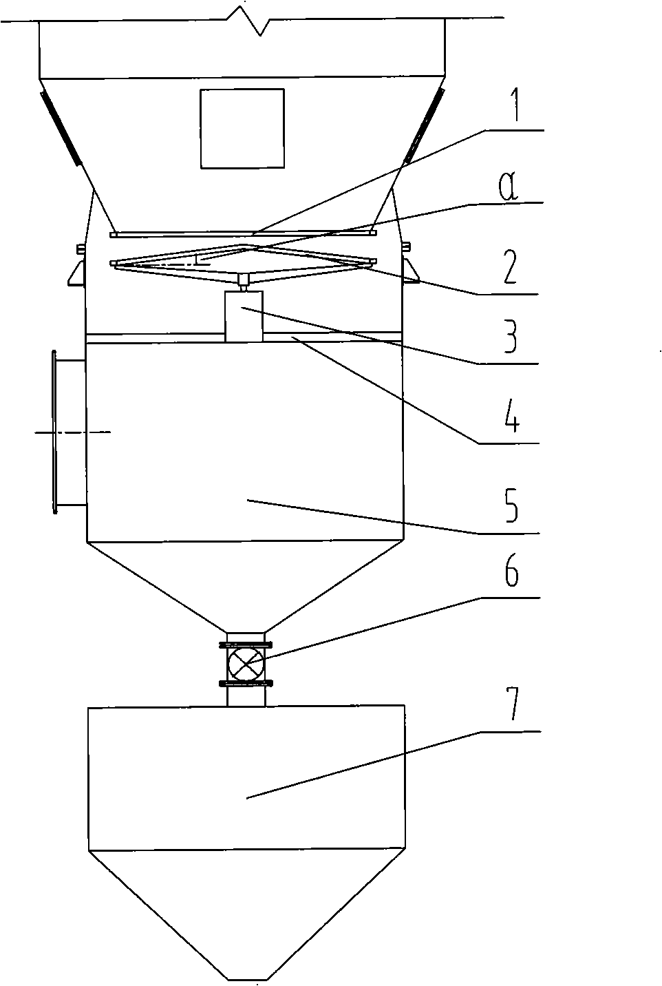 Method and apparatus for discharge of fluidized bed in coated controlled release fertilizer production