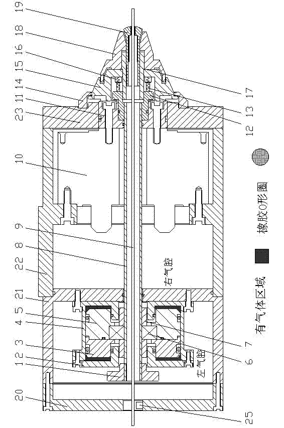 Rotary axis device integrated with pneumatic clamping mechanism for thin-walled pipes