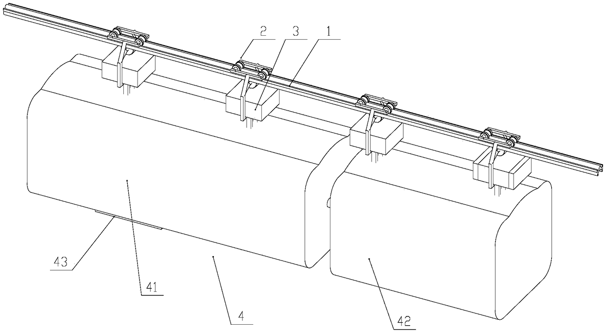 Suspension tunnel disaster prevention rescue and maintenance device