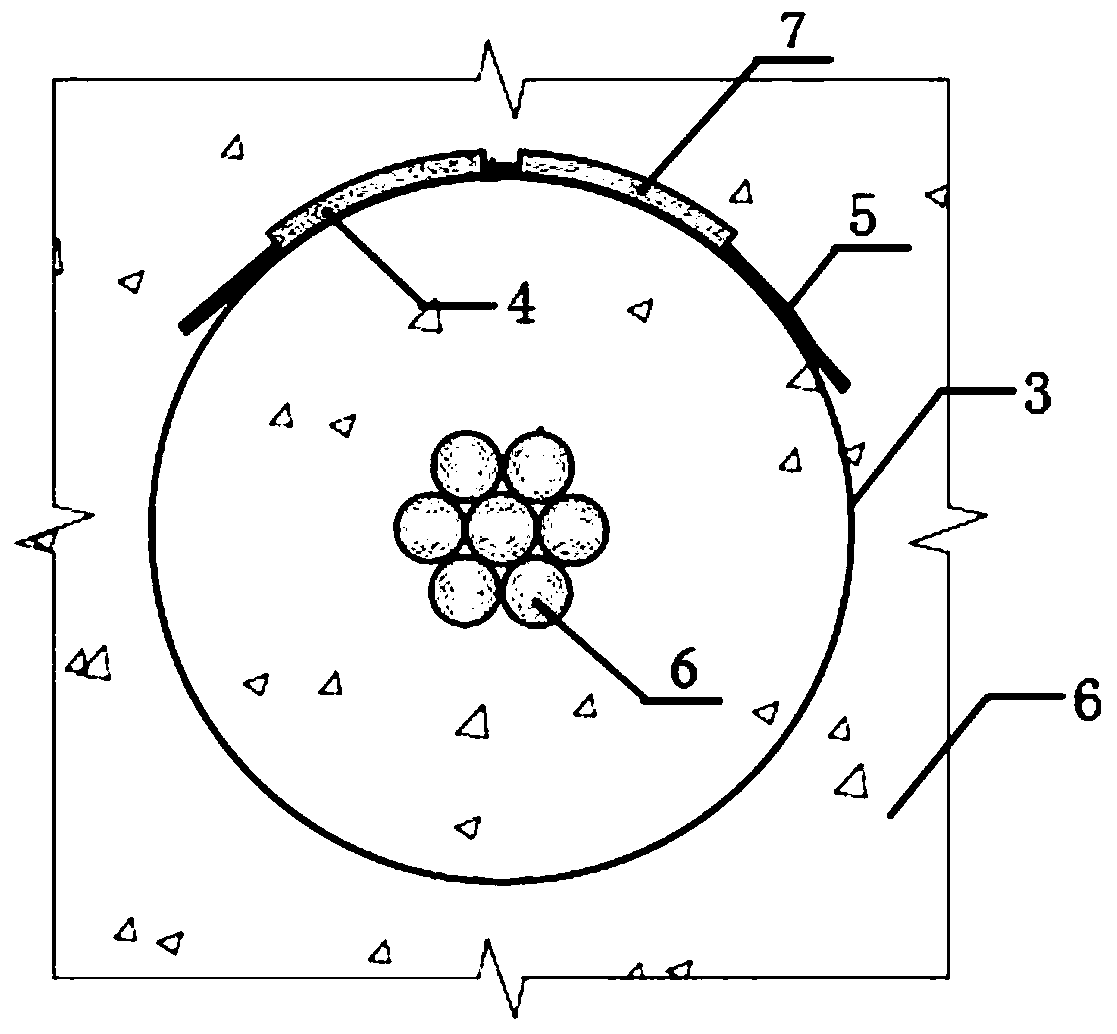 A monitoring device and monitoring method for the stress transfer length of pretensioned prestressed tendons based on optical fiber sensing