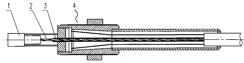 Axial vibration damping system for stayed cable, stayed cable equipped with the system and manufacturing method thereof