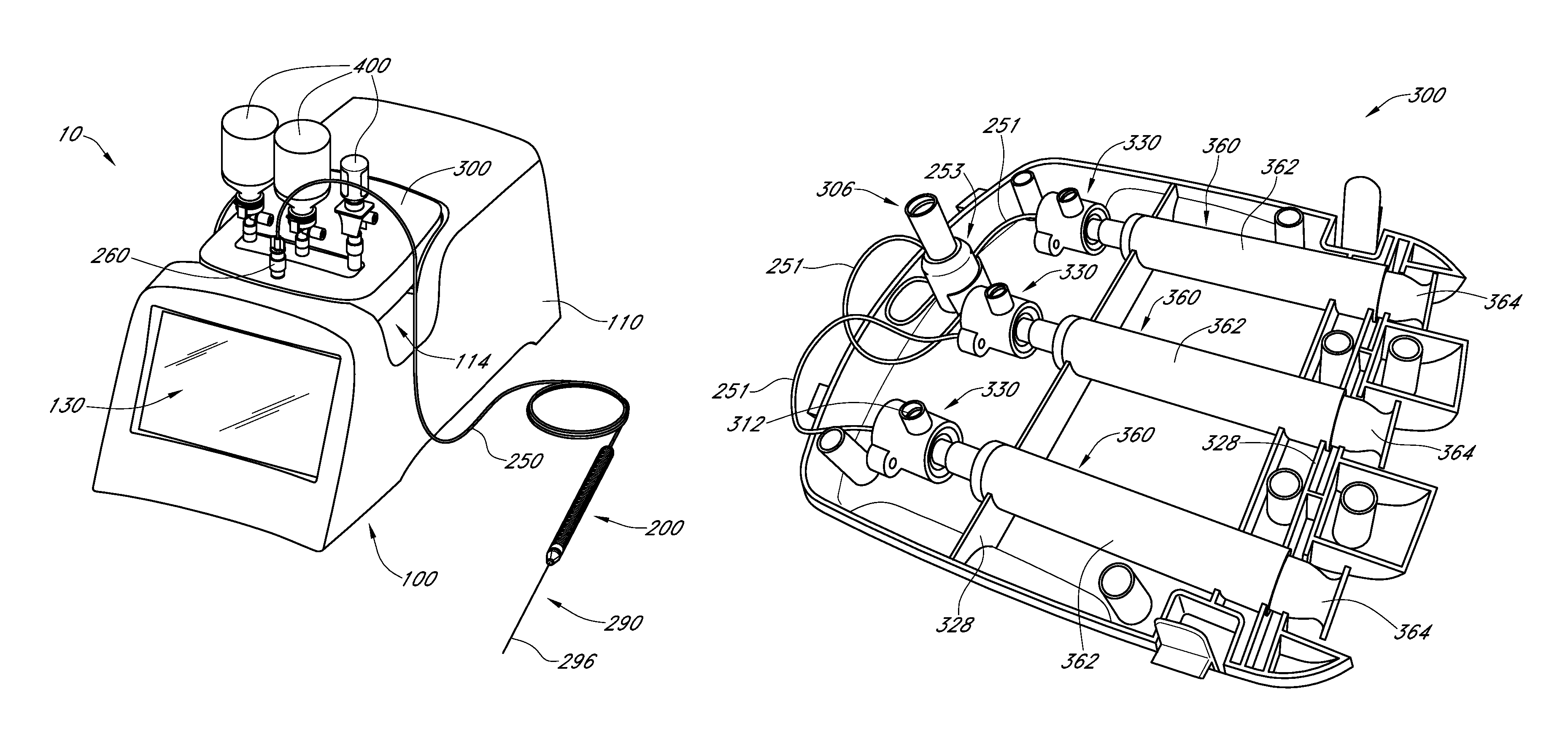 Injection system for delivering multiple fluids within the anatomy