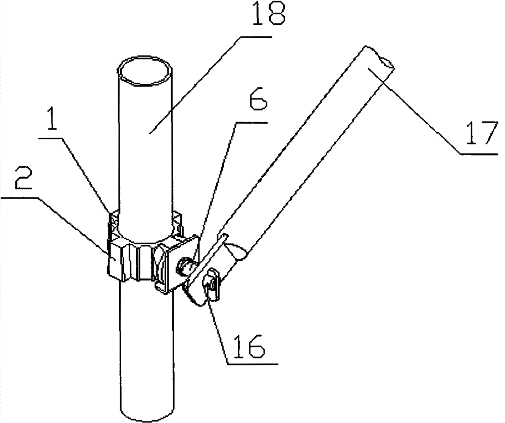 A socket type keyway type steel pipe support connection device