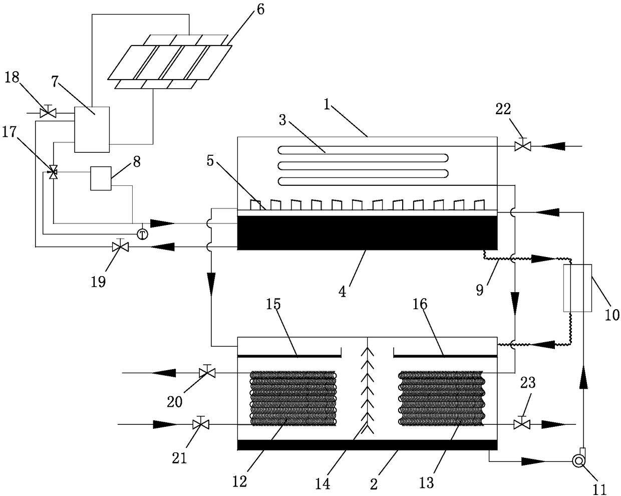 Minitype absorption type refrigerating machine set based on liquid film absorption evaporation heat exchange