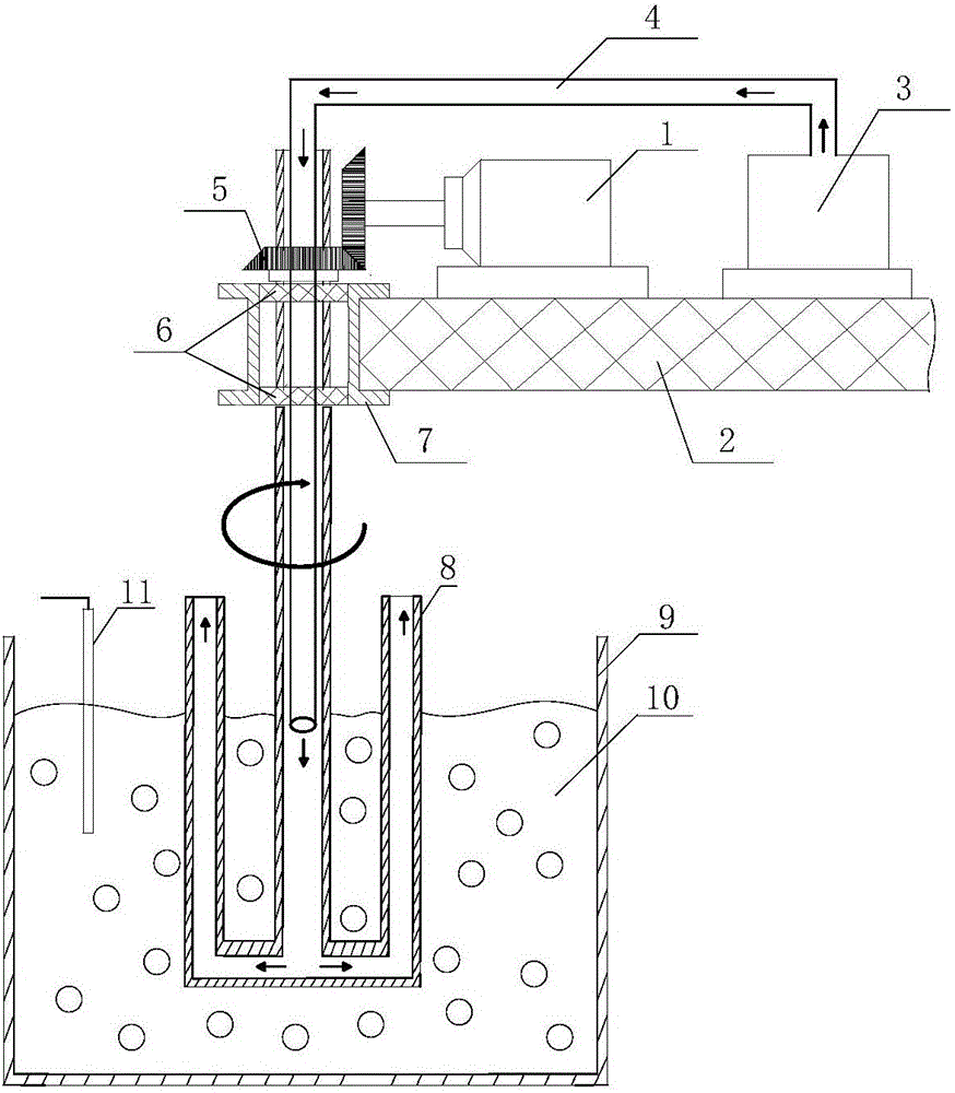 Device and method for preparing light alloy semi-solid slurry through air-cooling multi-tube stirring