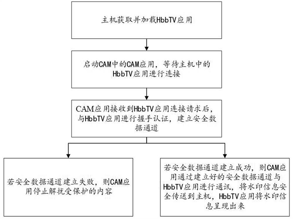 Method, system and device for realizing watermark function on CAM