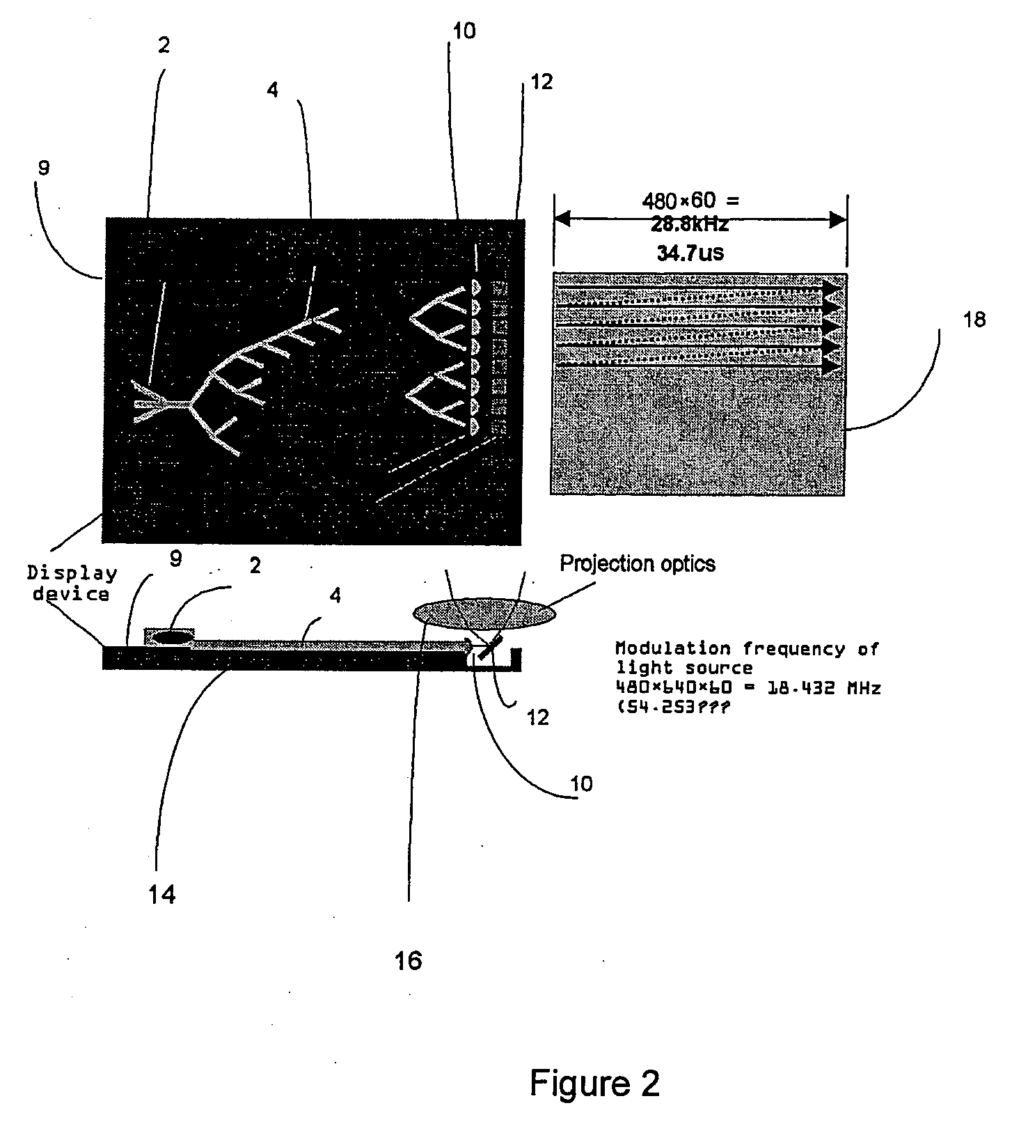 Waveguide system, a device for displaying an image using such a system and a method for displaying an image