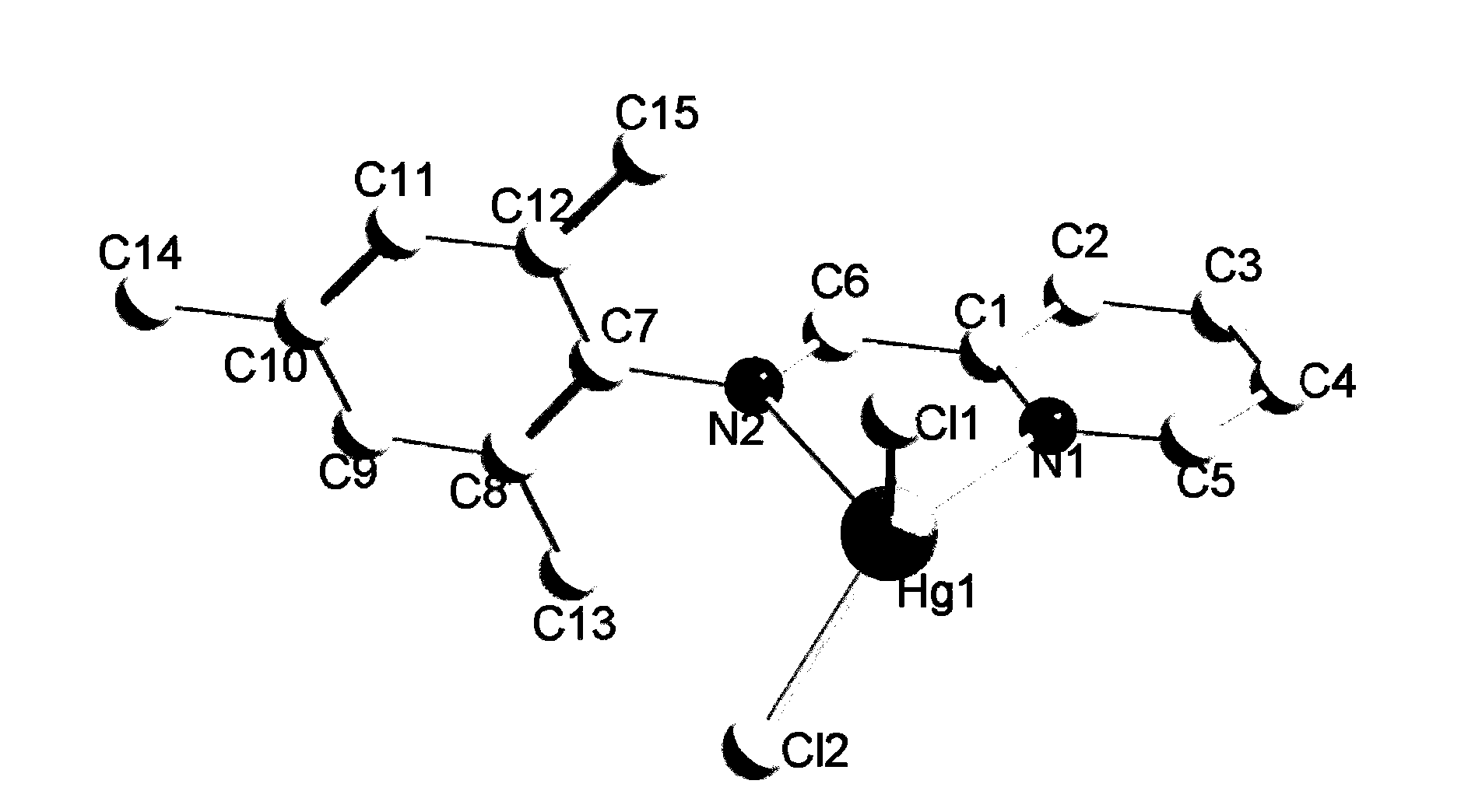 Organic green material [(2,4,6-trimethylphenyl)-pyridine-2-methyleneamine]HgCl2 and synthetic method thereof