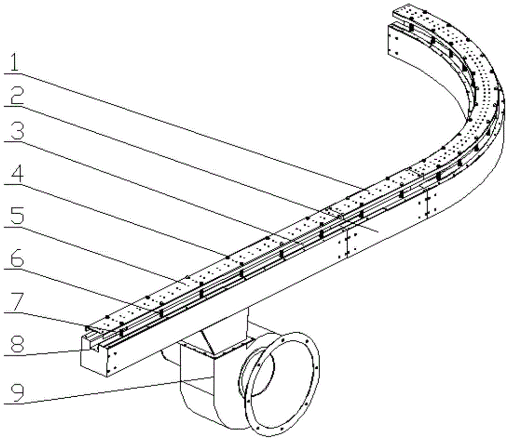 A lightweight bottle wind conveyor