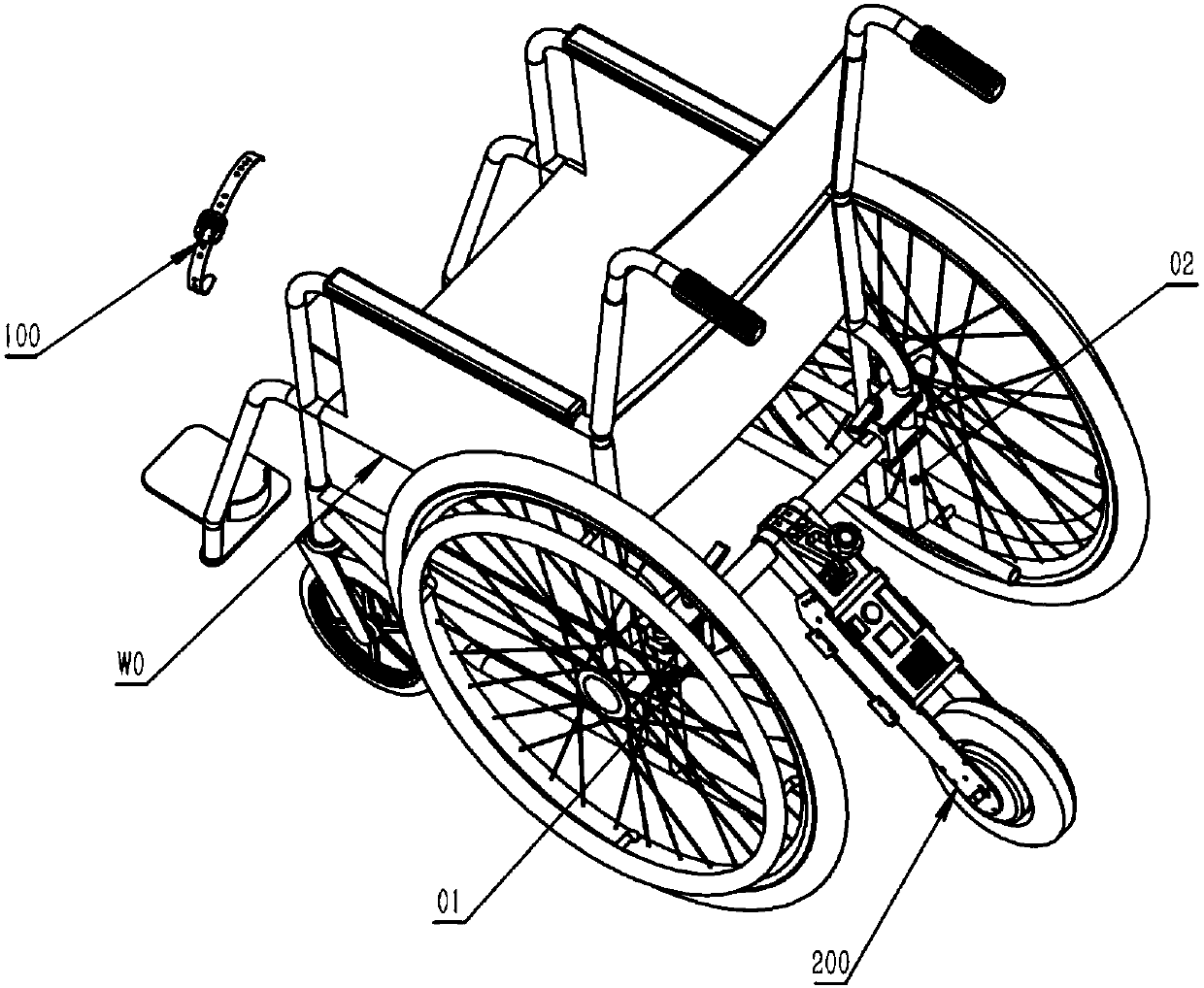 Wheelchair aided driving device