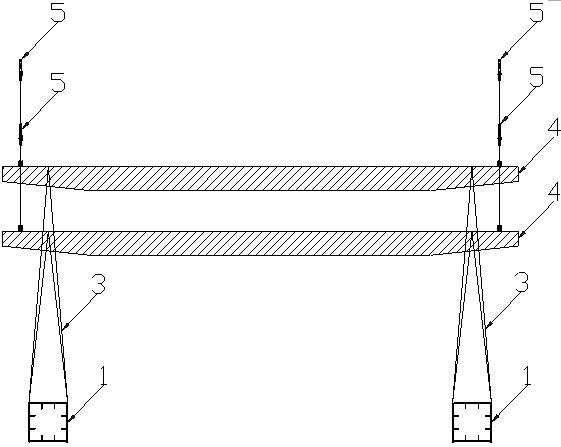 Construction method of hoisting steel truss arch members by using high and low pole beams through the narrow opening