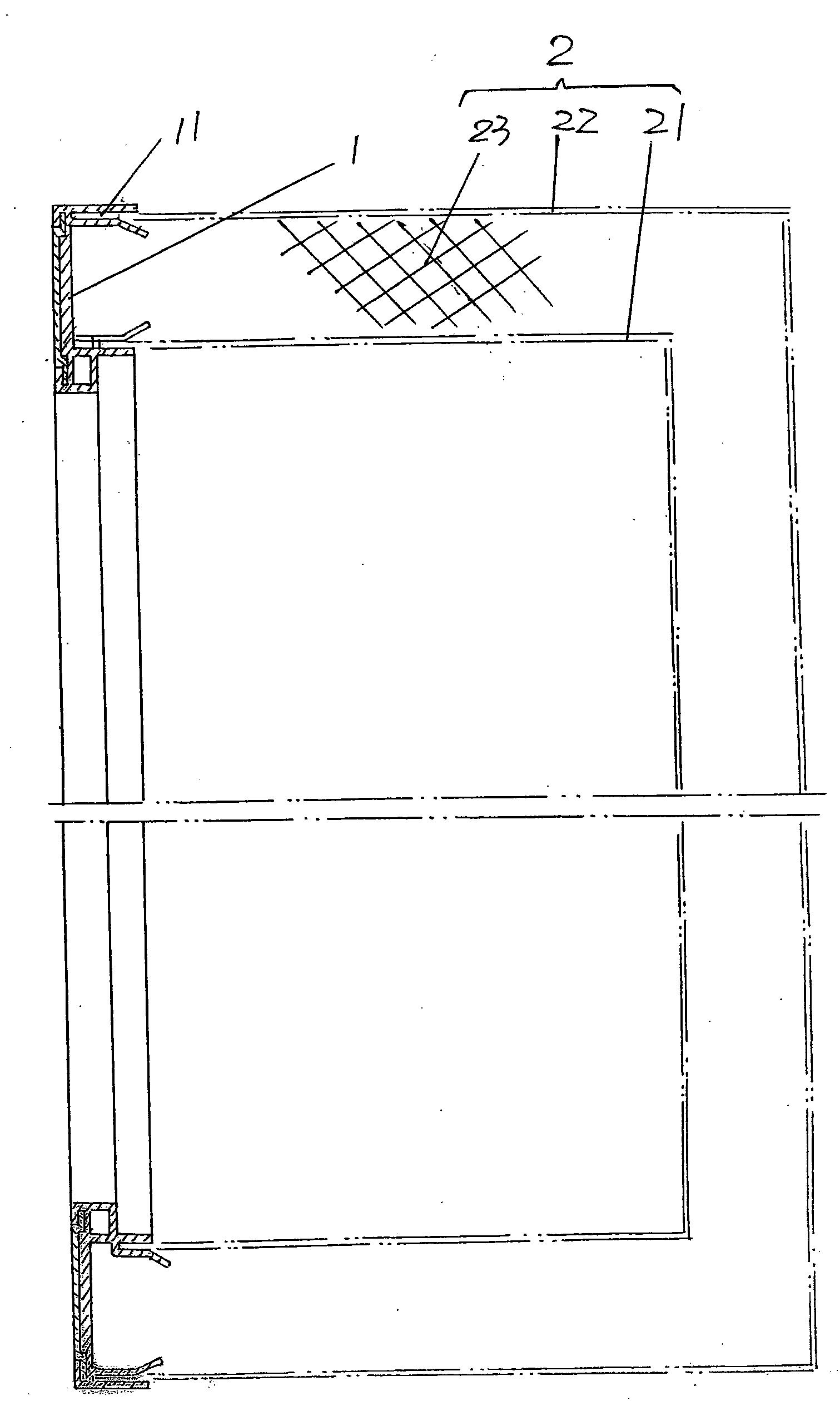 Opening frame and box matching structure of food refrigeration display cabinet
