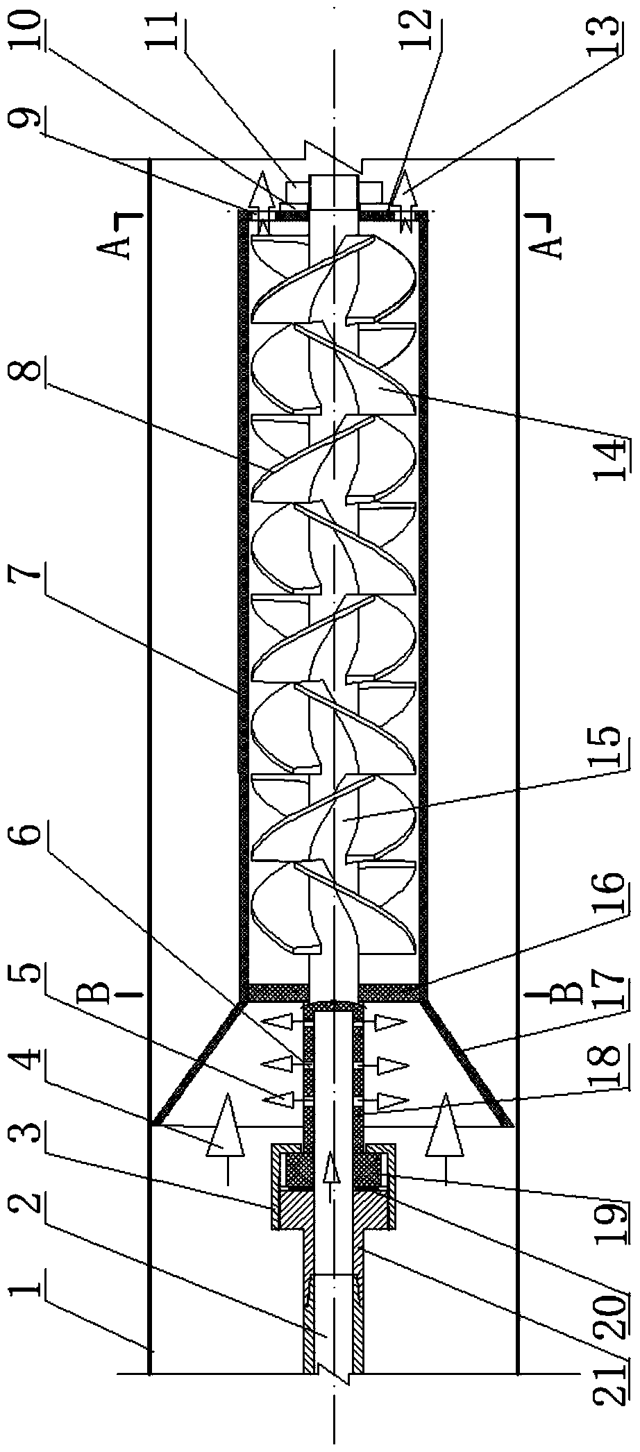 A grout mixing device in ground grouting borehole and its application method