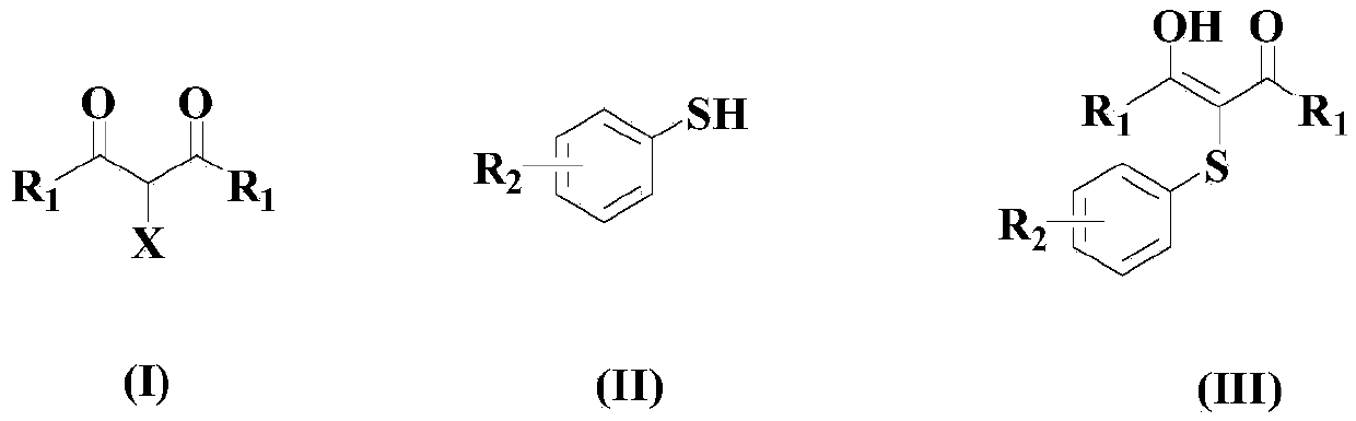 Synthetic method of medical intermediate carbonyl-replacement aryl thioether compound