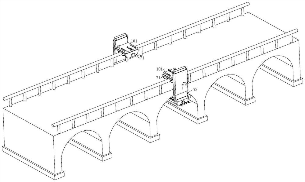 Bridge floor state detection device for highway bridge