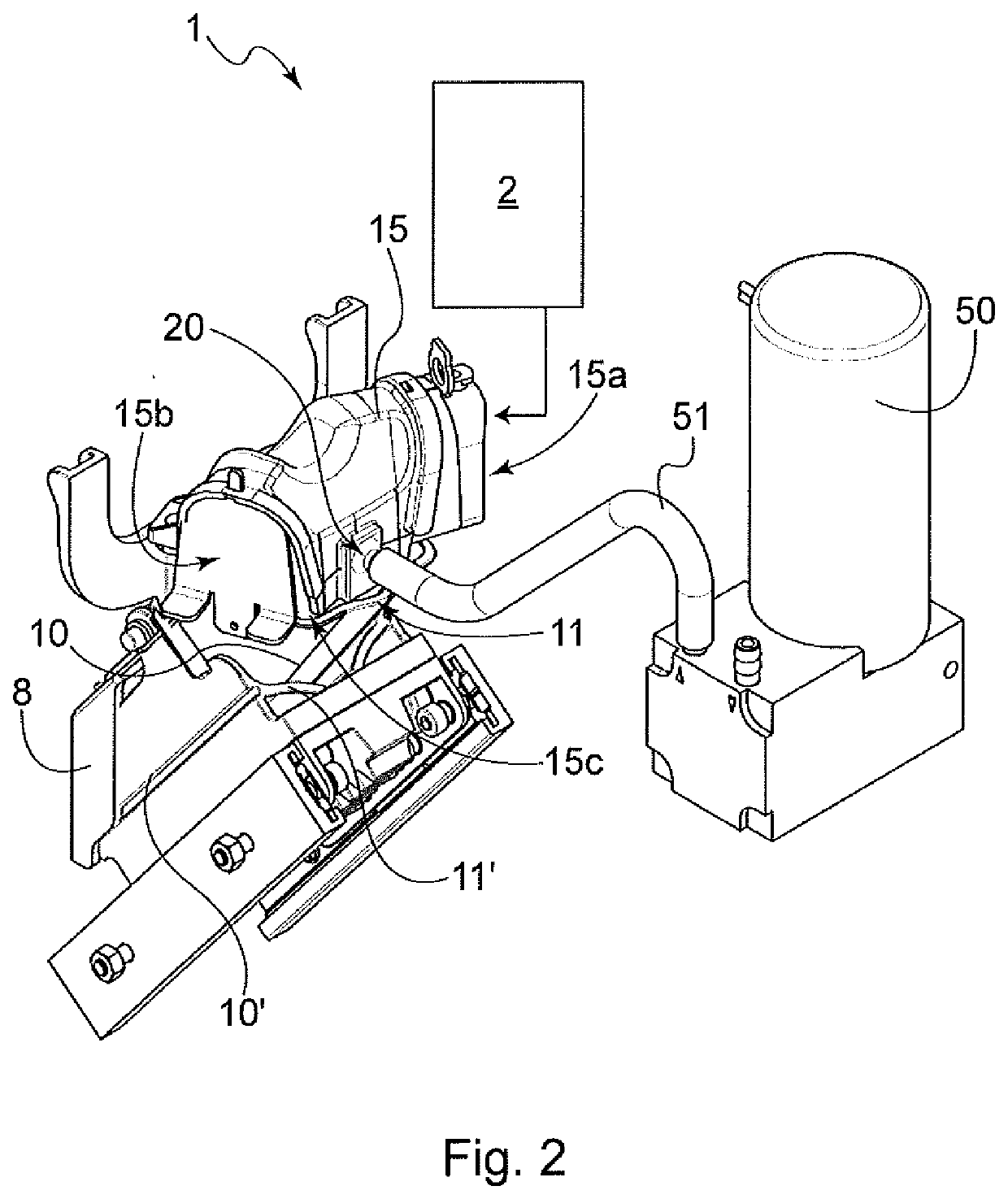 Device for conveying at least one powdered ingredient, preferably coffee powder