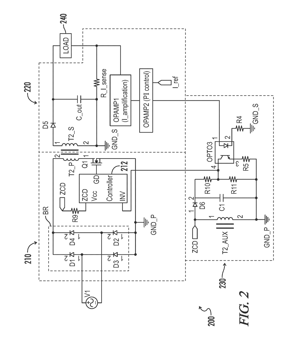 Current and voltage control circuit and method for a class II LED driver