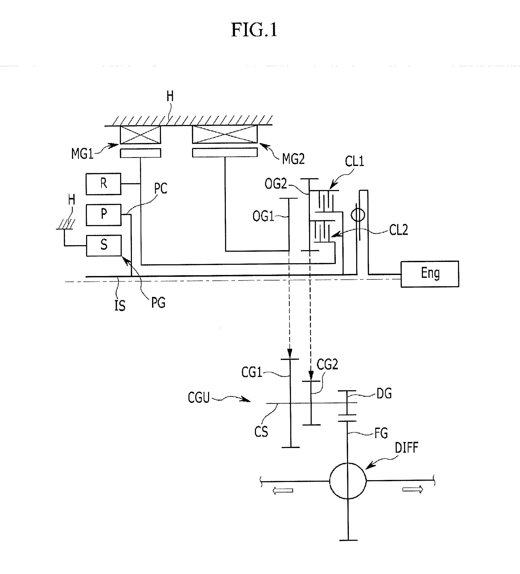 Transmission system of hybrid electric vehicle