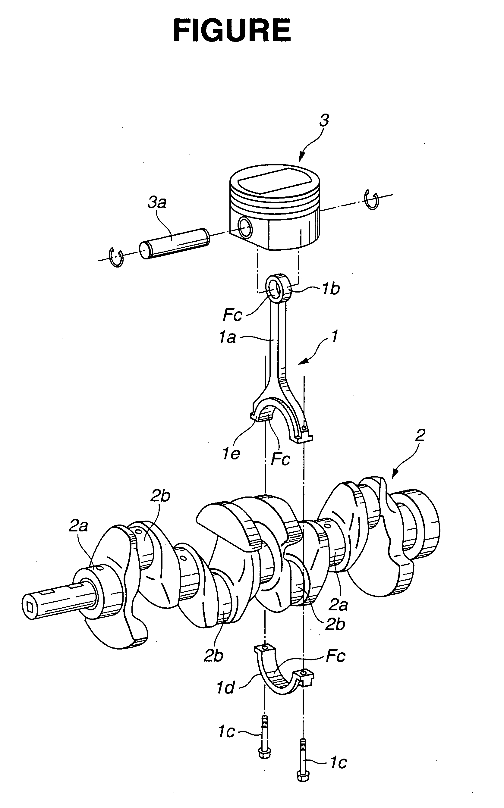 Structure for connecting piston to crankshaft