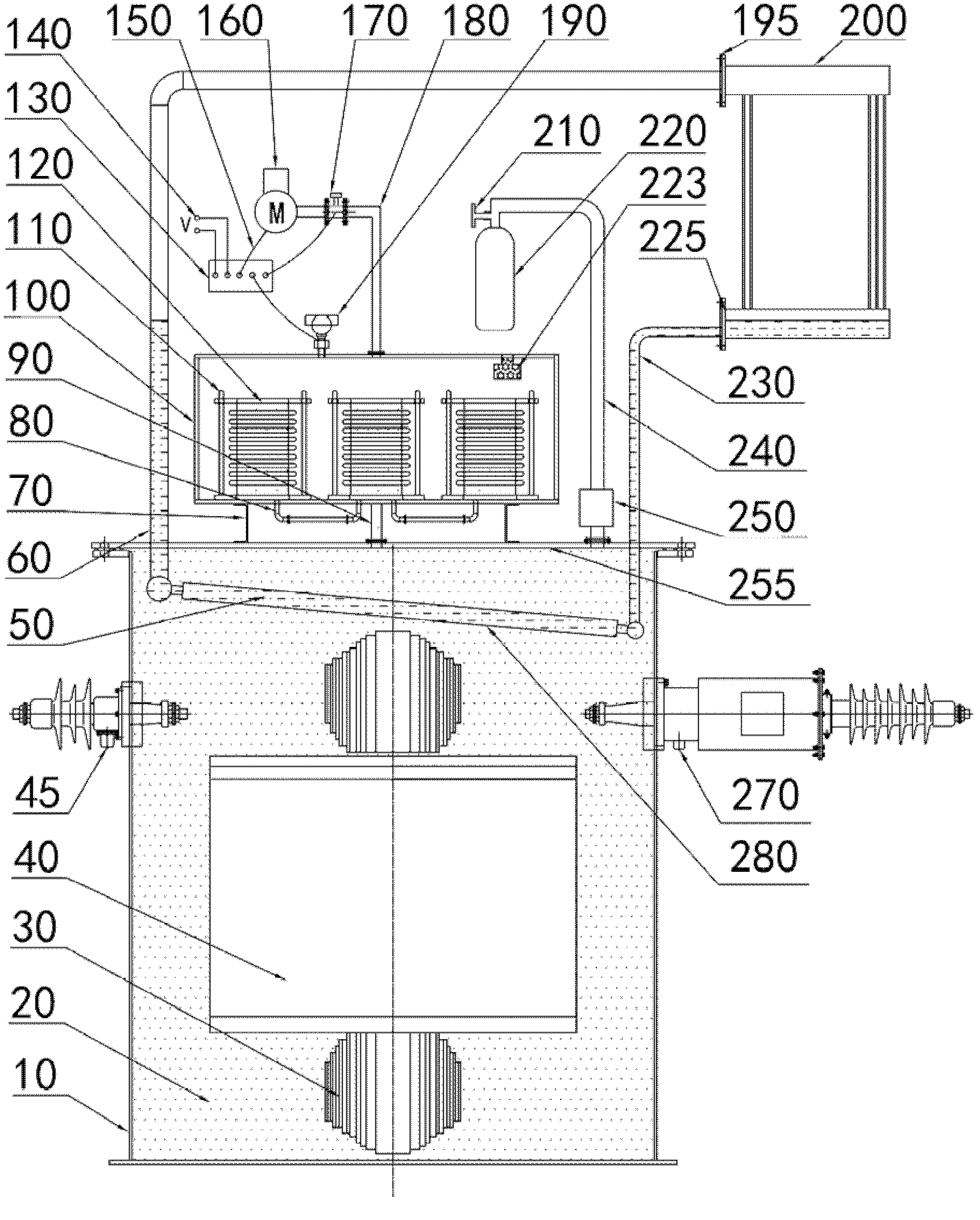 Non-combustible liquid-immersed transformer with adjustable liquid level pressure