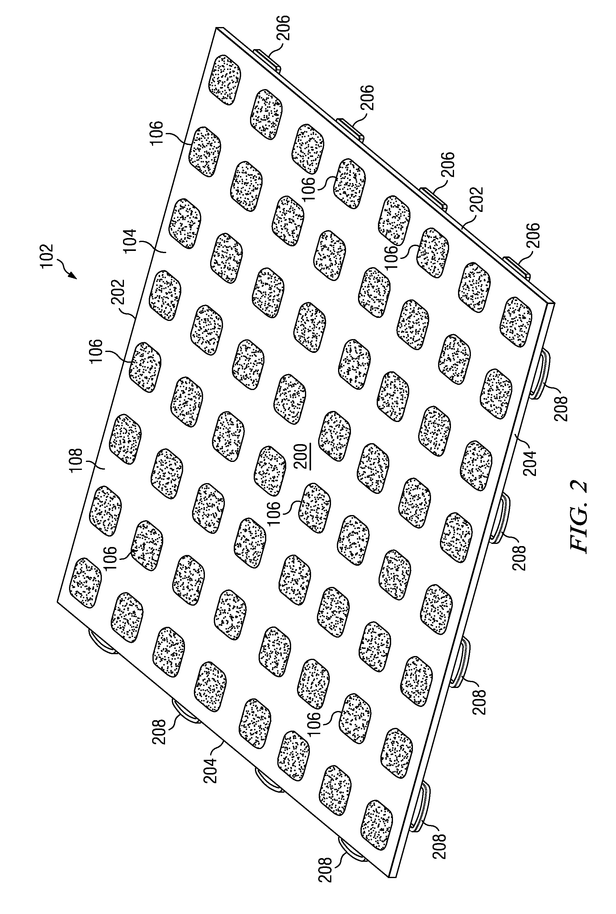 Two-shot injection molded floor tile with vent hole