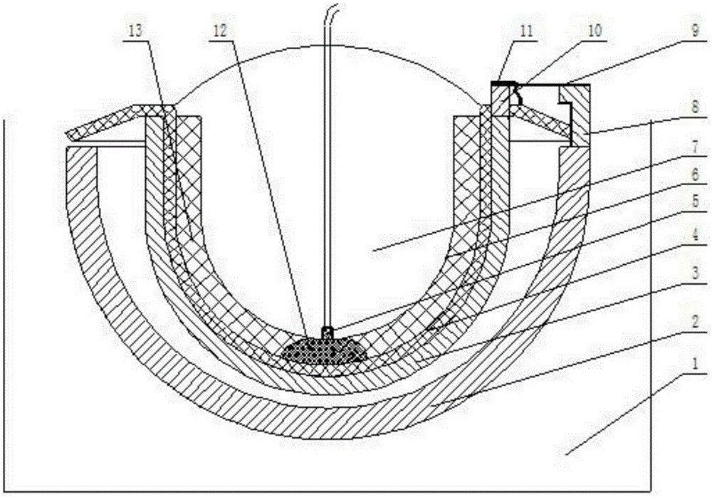 Explosive welding forming device for composite head made of titanium and common low-alloy steel