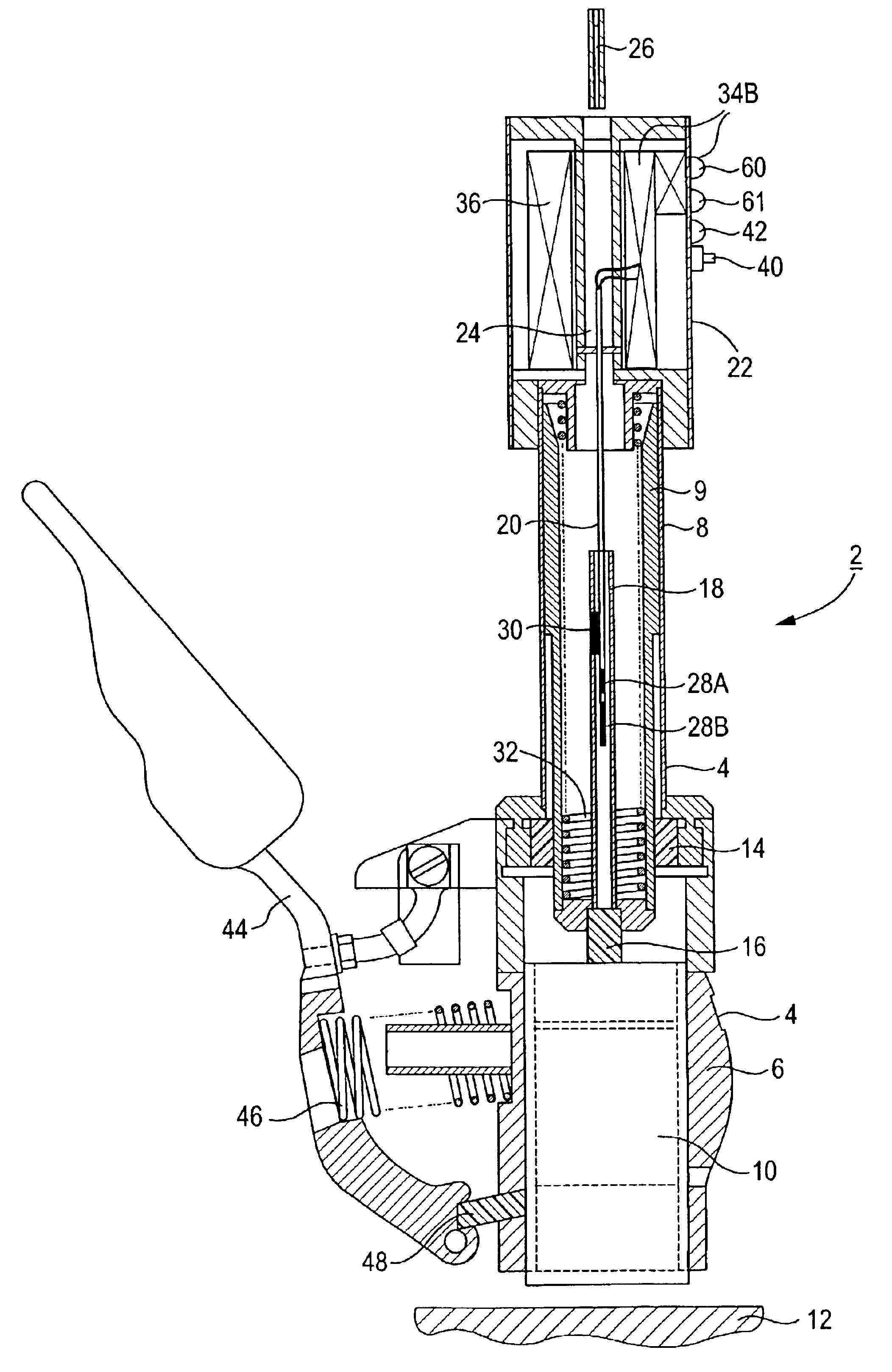Apparatus for monitoring a sliding contact element in an electrical rotating machine