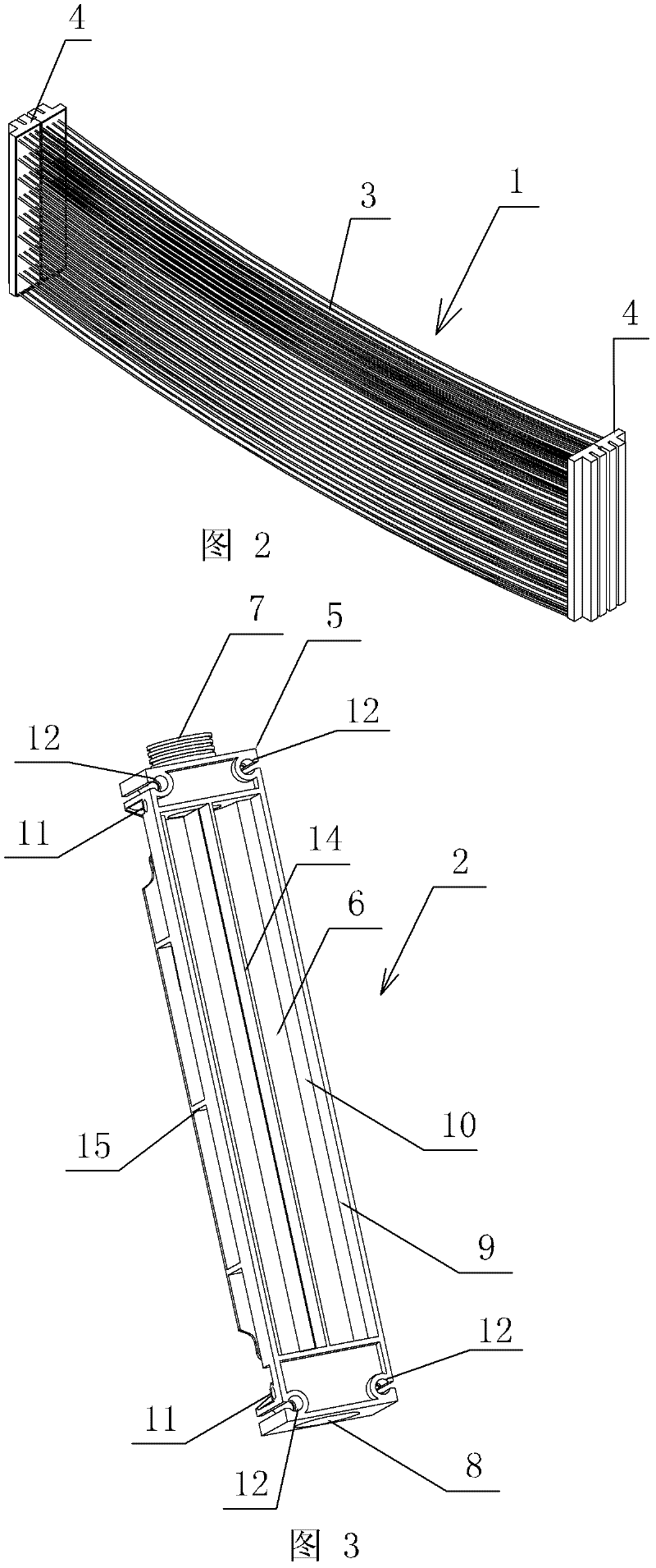 Enhanced external pressing hollow fibrous membrane assembly easy to assemble and capable of being integrated