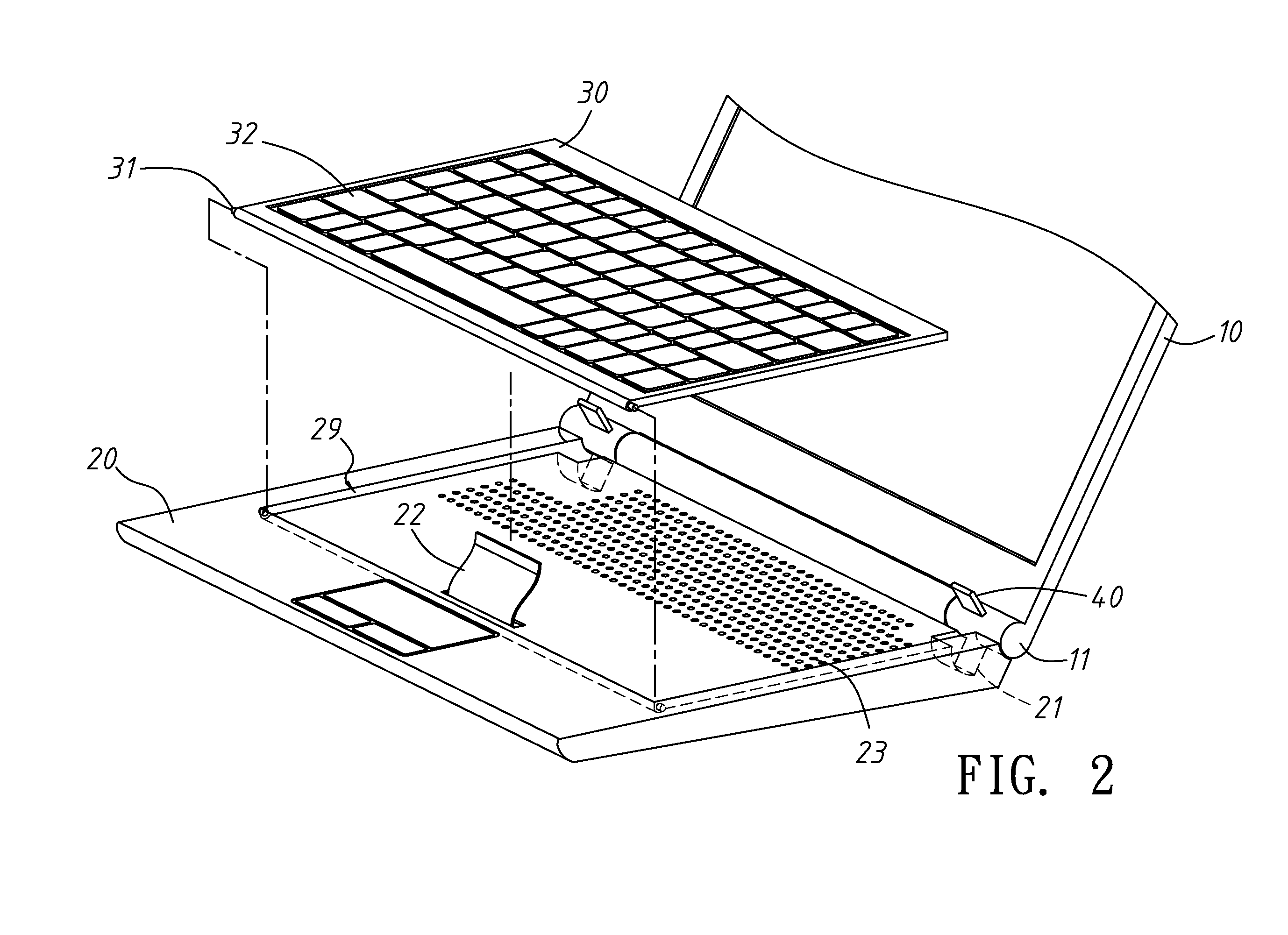 Portable electronic device with an actuating element to lift input/output modules