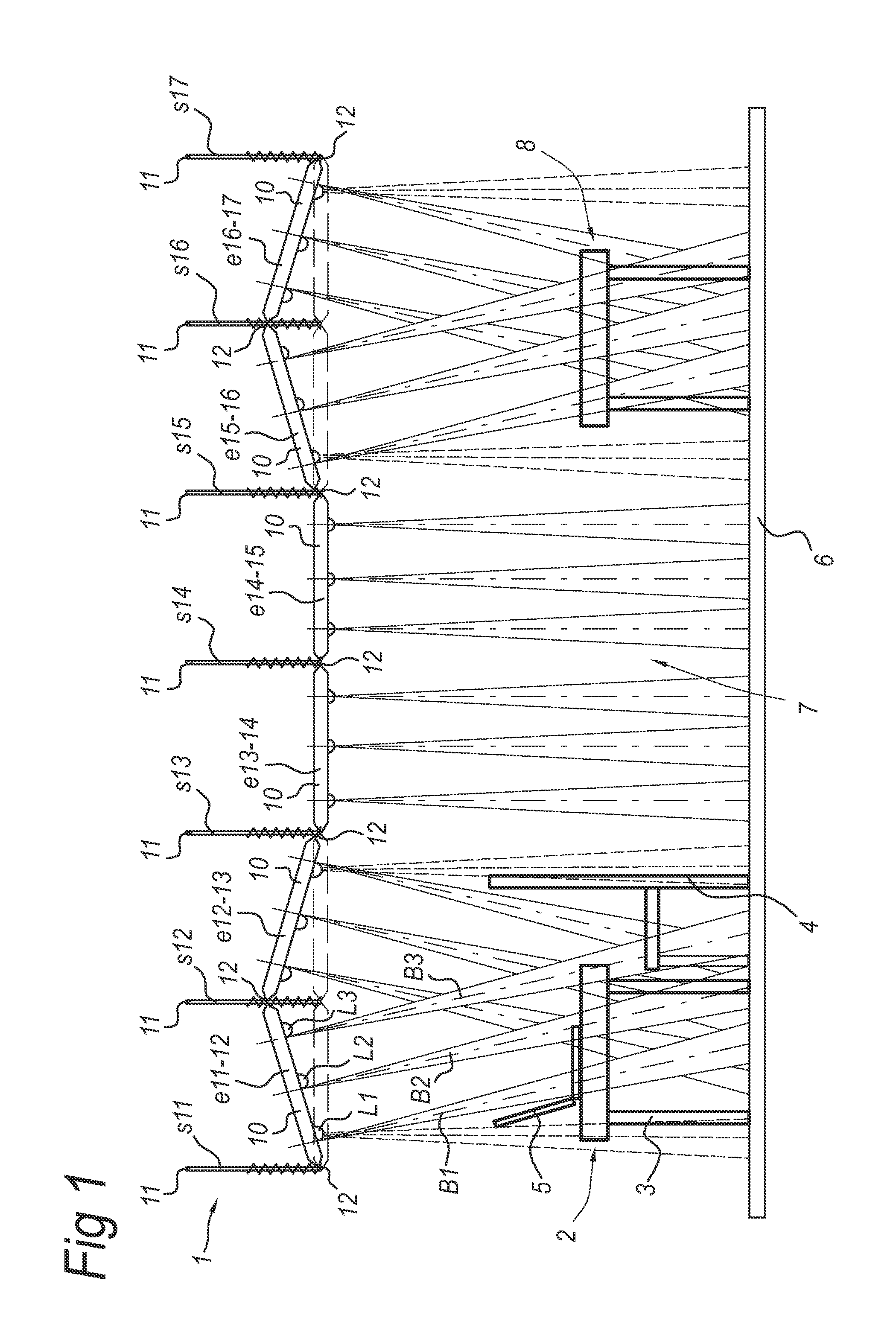 Lighting system, space with a lighting system, and method of providing an illumination profile using such a lighting system